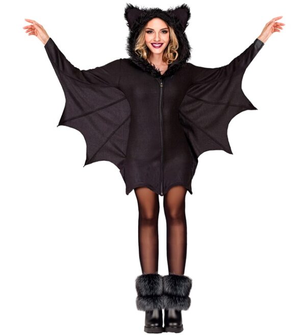 Fluffy Flagermus Kostume Sort
