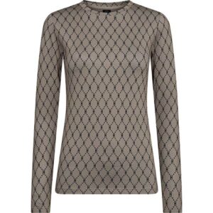 HYPE THE DETAiL blouse w/print - Beige/black