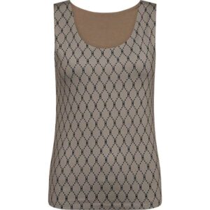 HYPE THE DETAiL printed top - Beige/sort