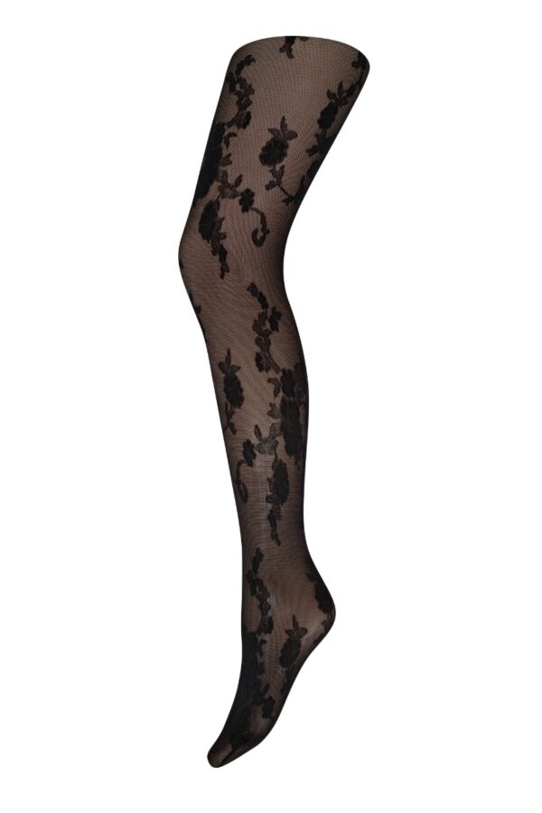 Hype The Detail - Strømpebukser - Tight Floral 25d - Sort