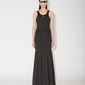 Logo Stretch Jersey Long Dress