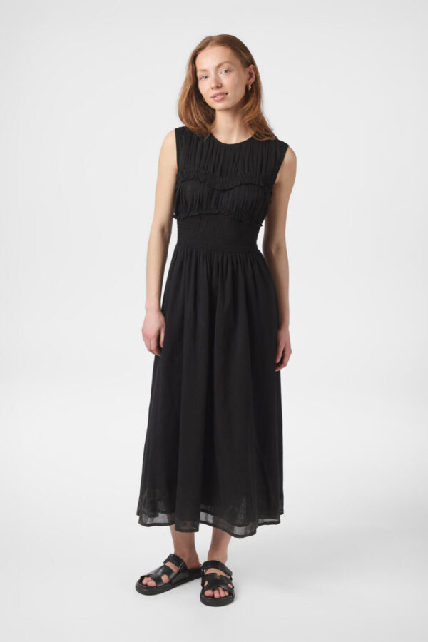 Myrna S Voile kjole - sort