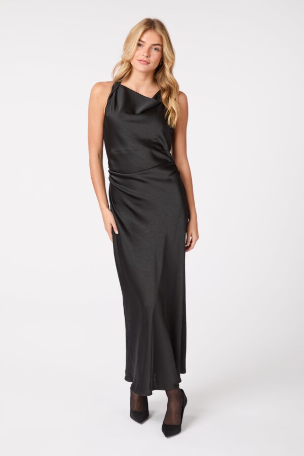 Rima Heavy Sateen kjole - sort