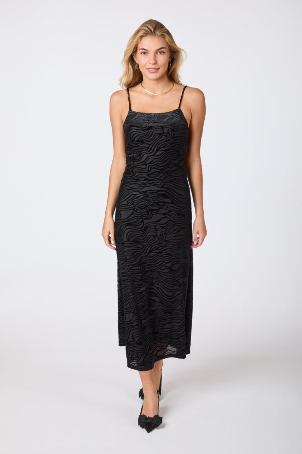 Sali Zebra Burnout kjole - sort