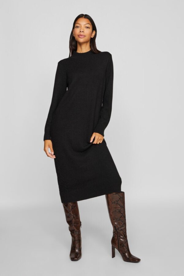 Vikiku L/S High Neck kjole - sort