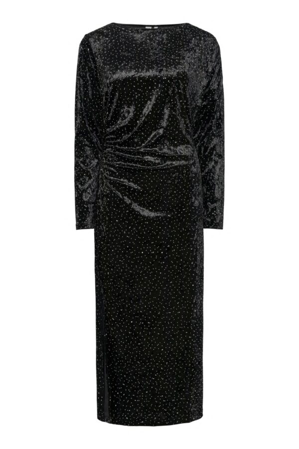 Y.A.S - Kjole - Tillia LS Velvet Long Dress - Black (Levering midt september)